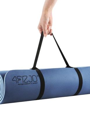 Коврик (мат) спортивный 4fizjo tpe 180 x 60 x 1 см для йоги и фитнеса 4fj0389 blue/sky blue7 фото