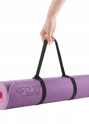 Коврик (мат) спортивный 4fizjo tpe 180 x 60 x 0.6 см для йоги и фитнеса 4fj0388 violet/pink4 фото