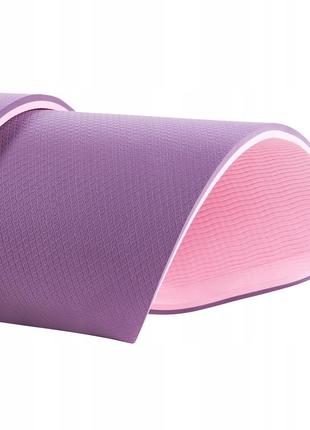 Коврик (мат) спортивный 4fizjo tpe 180 x 60 x 0.6 см для йоги и фитнеса 4fj0388 violet/pink5 фото