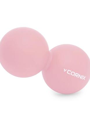 Массажный мяч cornix lacrosse duoball 6.3 x 12.6 см xr-0116 coral3 фото