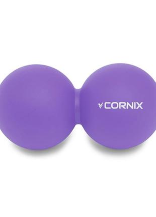Массажный мяч cornix lacrosse duoball 6.3 x 12.6 см xr-0114 purple1 фото