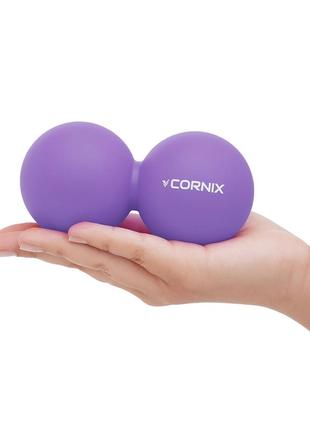 Массажный мяч cornix lacrosse duoball 6.3 x 12.6 см xr-0114 purple2 фото