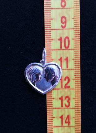 Подарок с любовью # подвеска серебряная б/у # срібна підвіска серце лот 2862 фото
