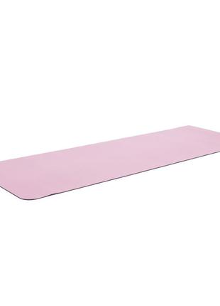 Коврик (мат) спортивный sportvida tpe 183 x 61 x 0.6 см для йоги и фитнеса sv-ez0059 pink/blue7 фото