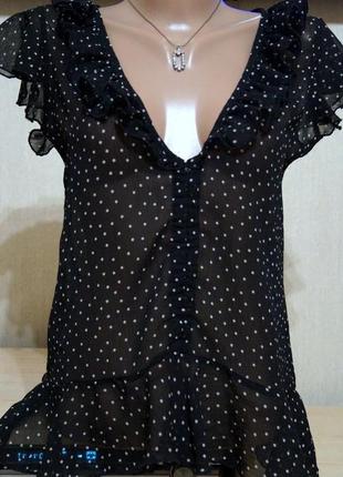 Блуза прозора - горох с-м ( груди до 90 см)1 фото