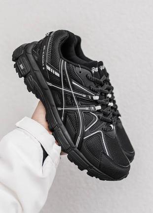 Мужские весенние кроссовки в стиле asics gel kahana 8 black асикс гель кахана черные эко кожа сетка 41, 42, 44 весна-лето