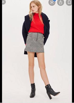 Мега крута трендова спідничка з замком колечком в переди від topshop