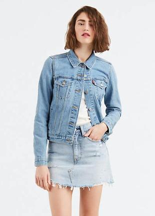 Синяя голубая джинсовая куртка пиджак levi’s levis левайс джинсовка оригинал3 фото