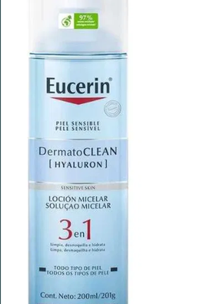 Мицеллярный очищающий лосьон 3в1 eucerin dermatoclean hyaluron 200 мл