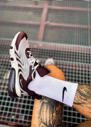 Кроссовки мужские nike air max 270 react eng серые/бордовые (найк аир макс реакт инг)1 фото