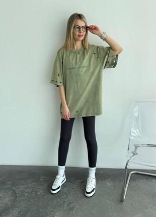 Футболка oversize спущенная линия плеча производитель туречки3 фото