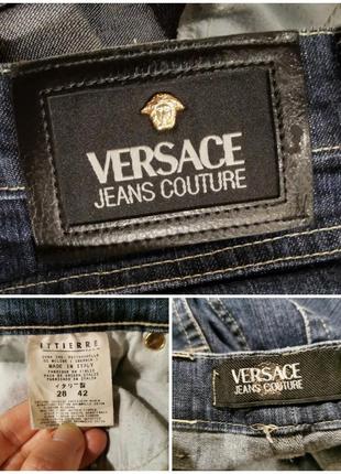 Джинсы versace jeans couture стрейч высокая талия посадка оригинал7 фото