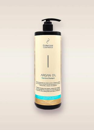 Шампунь для відновлення з аргановою олією profesional cosmetics argan oil shampoo 1000мл1 фото