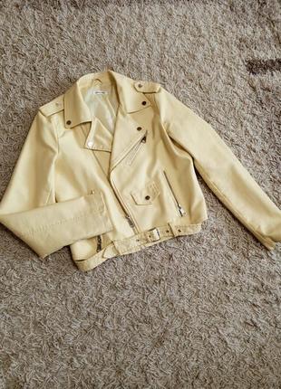 Лимонная женская куртка косуха3 фото