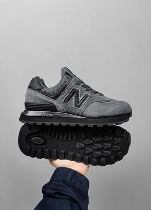 Кроссовки new balance 574 dark gray reflective