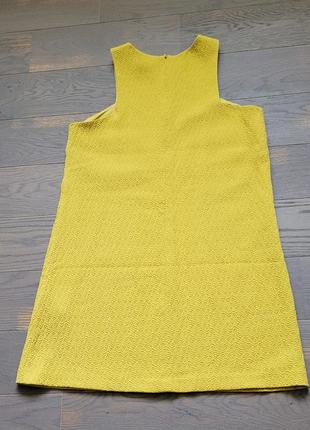Платье желтое фактурное с американской проймой н&м размер  l2 фото