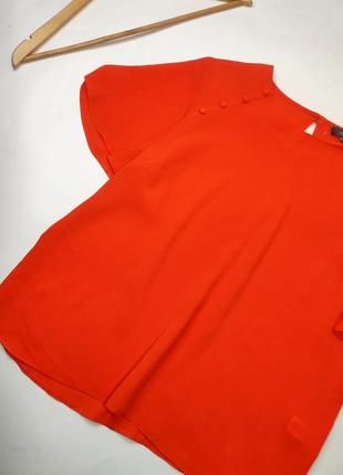 Блуза женская красного цвета свободного кроя с короткими рукавами от бренда primark m3 фото