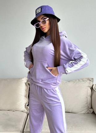 Женский спортивный велюровый костюм весна3 фото
