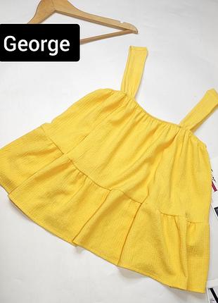 Майка женская желтого цвета свободного кроя от бренда george m