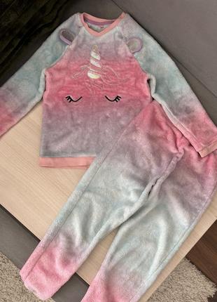 Теплая флисовая пижама с единорогом george 7-8 лет2 фото