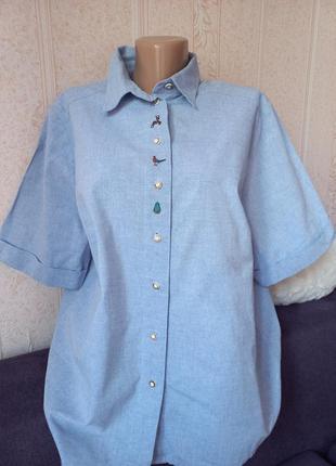 Винтажная хлопковая рубашка сорочка жіноча блуза с вышивкой этно мотив3 фото