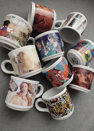 Коллекційні фарфорові вінтажні чашки для кави експресо lavazza cafe des arts