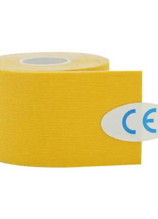 Тейп кинезио 5 см, кинезиологическая лента kinesiology tape желтый