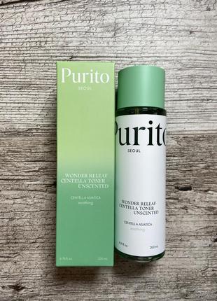 New purito seoul - wonder releaf centella toner unscented - тонер без запаха с экстрактом центеллы азиатской - 200ml