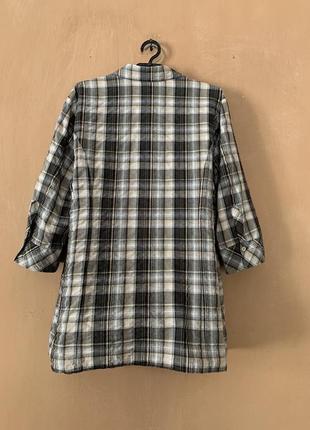 Симпатичная блуза коттон рубашка в клетку с рюшками размер 56/584 фото