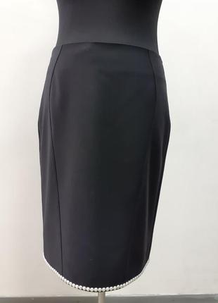 Нарядная юбка- карандаш, с жемчугом3 фото