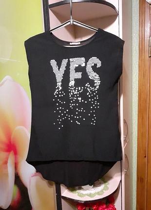 Футболка блузка с пайетками