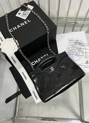 Сумка chanel кожа коробка, пыльник, карты, лента, камея