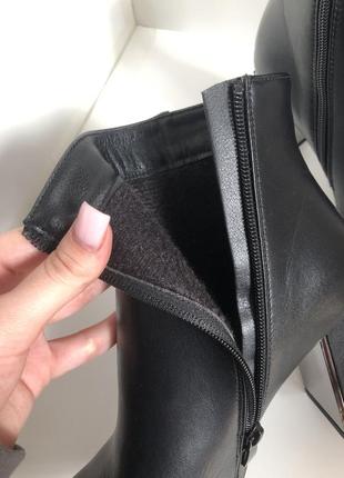 Черные ботильоны толстый каблук