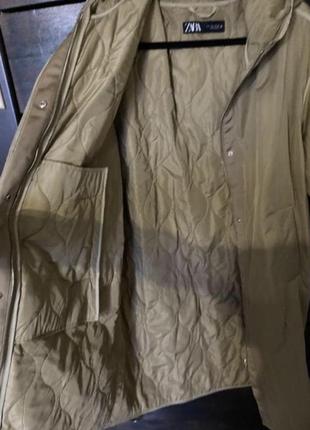 Модное необычное стёганное пальто с капюшоном оверсайз 52-54 р zara9 фото