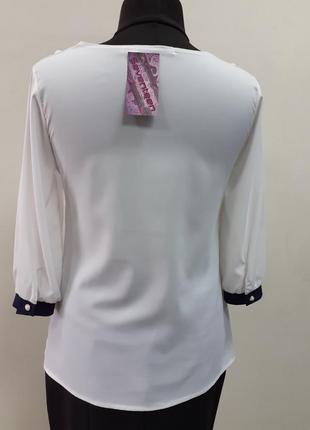 Шифоновая блуза, нарядная блуза, белая,с длинным рукавом, распродажа.5 фото