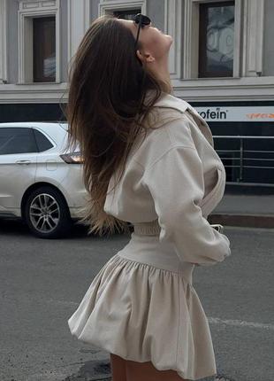 Красивый костюм из кашемира юбка баллон + бомбер / юбка с бомбером3 фото