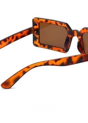 Тренд сонцезахисні окуляри коричневі леопард прямокутні сонячні очки антиблик4 фото