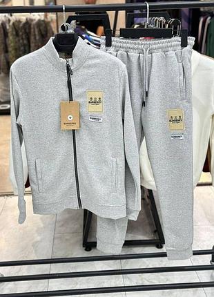 Мужской серый спортивный костюм мужской спортивный трикотажный костюм burberry
