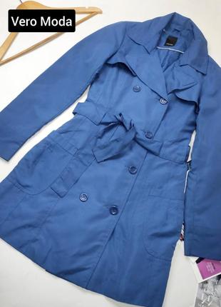 Пальто/плащ жіночий синього кольору від бренду vero moda s