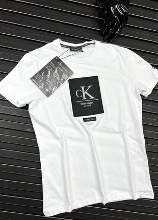 Мужская футболка с коротким рукавом мужская белая футболка calvin klein1 фото