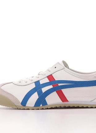 Мужские кроссовки белые с серым и синимasics onitsuka tiger mexico 663 фото