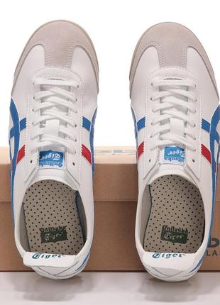 Мужские кроссовки белые с серым и синимasics onitsuka tiger mexico 664 фото