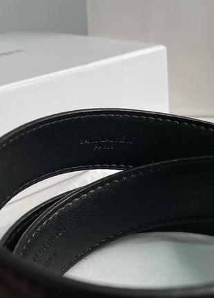 Ремінь premium 1:1 ysl cassandre belt with square buckle black/silver7 фото