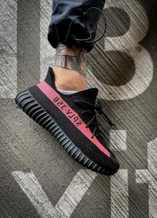 Чоловічі кросівки adidas yeezy boost 350 v2 'black/red