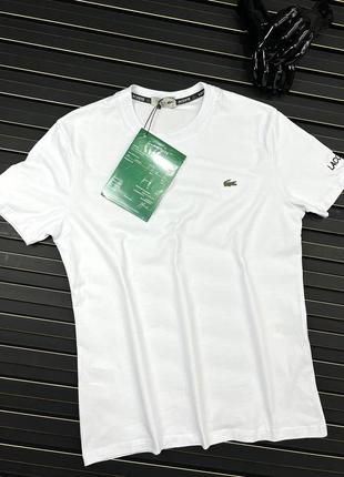 Мужская белая футболка мужская футболка с коротким рукавом lacoste