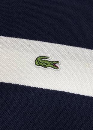 Идеальное состояние полосатая футболка поло lacoste с воротником5 фото