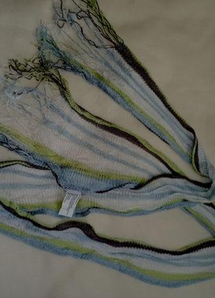 Довгий вузький плетений шарф street one+подарунок1 фото