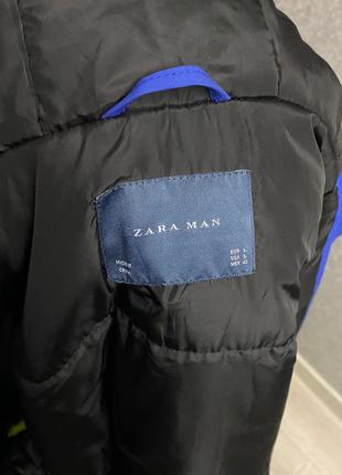 Синяя зимняя куртка от бренда zara man6 фото