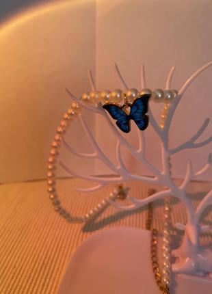Бусы с бабочкой цепочка чокер ожерелье4 фото