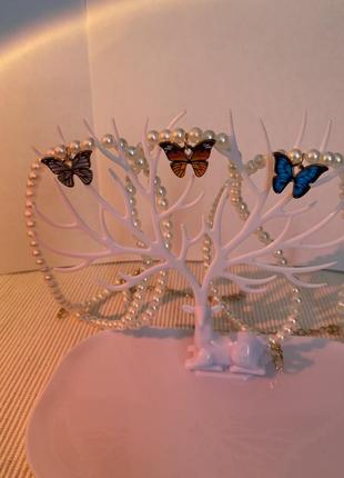 Буси з метеликом цепочка чокер намисто